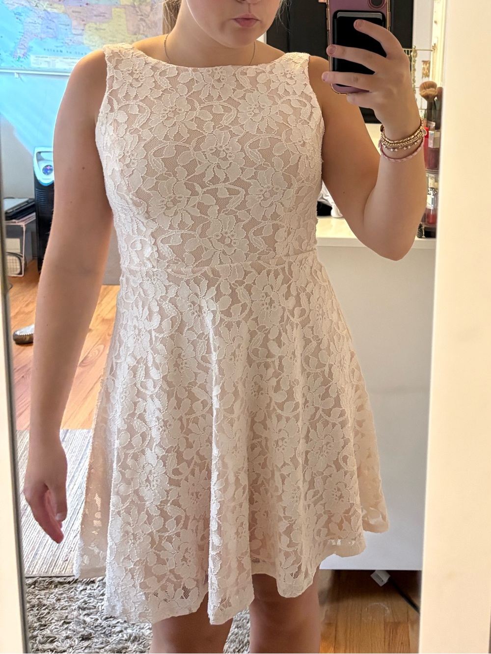 Speechless White Floral Lace Midi Dress